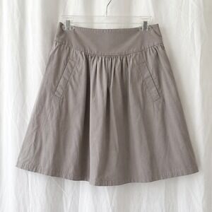J.Crew Gray A-Line Skirt Size 2 Cotton Low Waisted Minimalist Classic Preppy